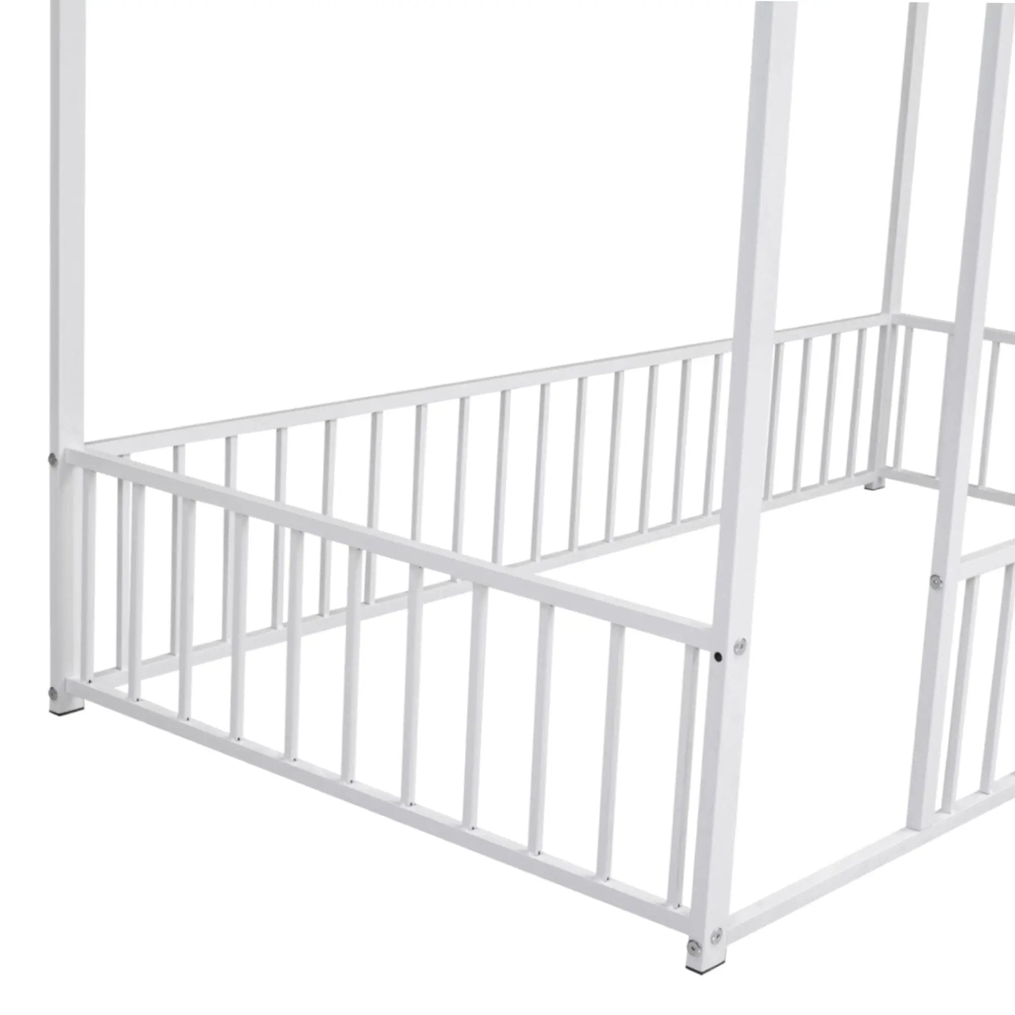 Metal Bed House Bed Frame With Fence by Unique Piece Furniture