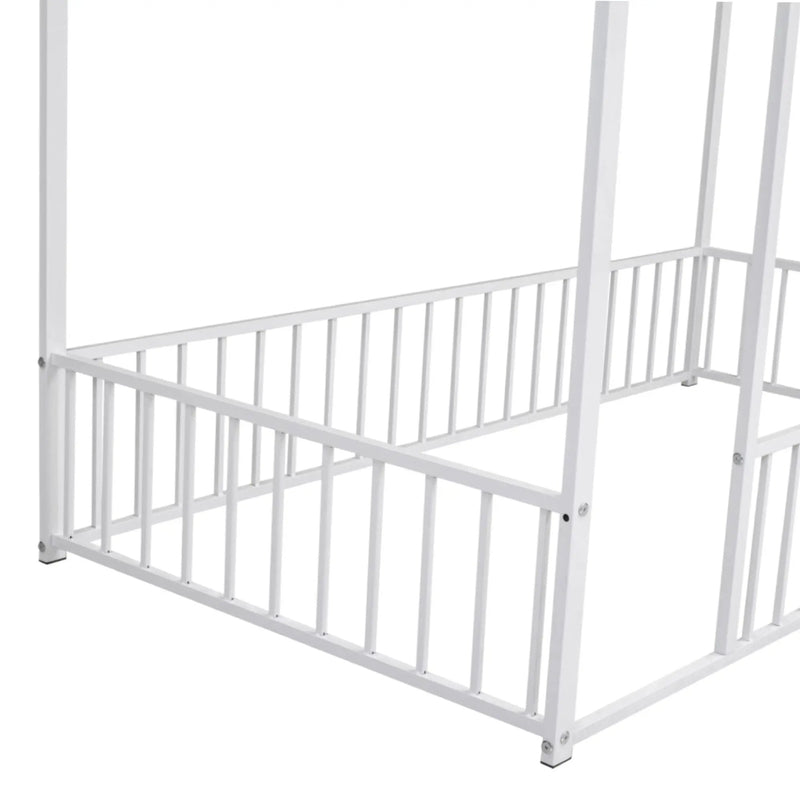 Metal Bed House Bed Frame With Fence by Unique Piece Furniture