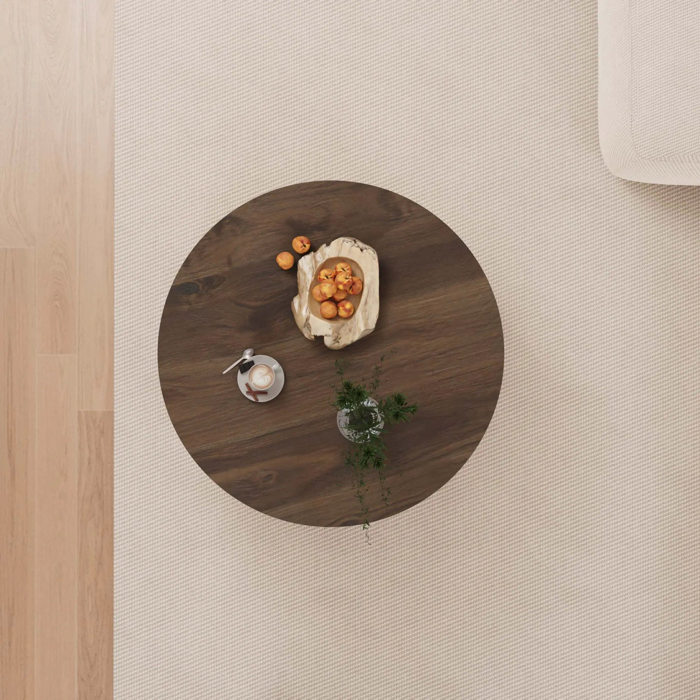 Modern Circular Coffee Table With Stripe Design And Storage Space by HouseOfZazla