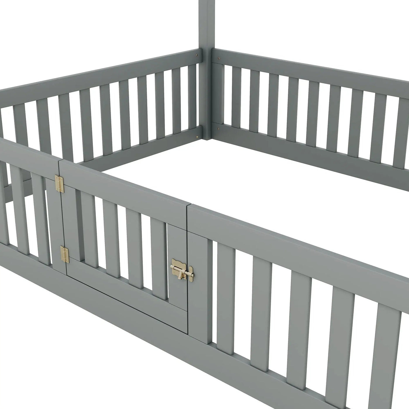 Wood House Bed With Fence And Door by HouseOfZazla