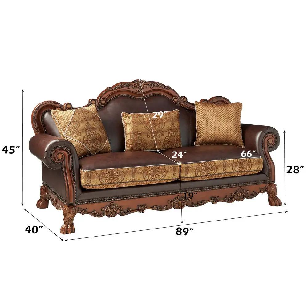 Dresden - Sofa - Bone PU & Gold Patina by Unique Piece Furniture