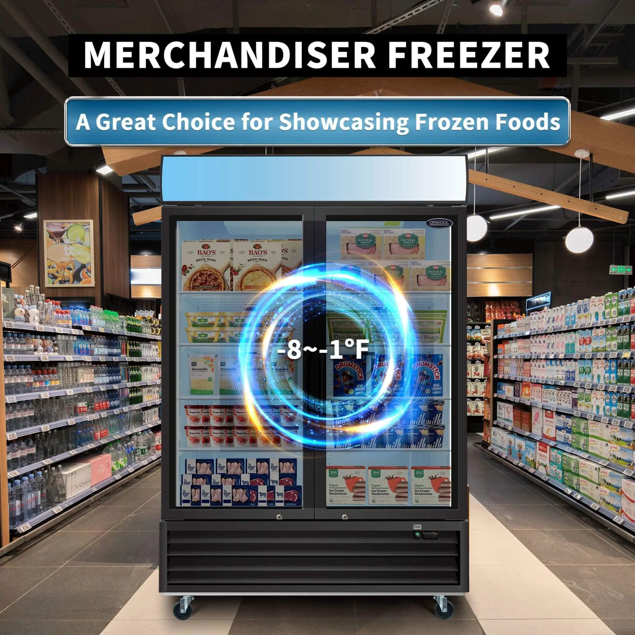 44.7 Cu.Ft Commercial Glass Door Merchandiser Freezer With LED Display (SAK39478) by SAKSBY WHOLESALE