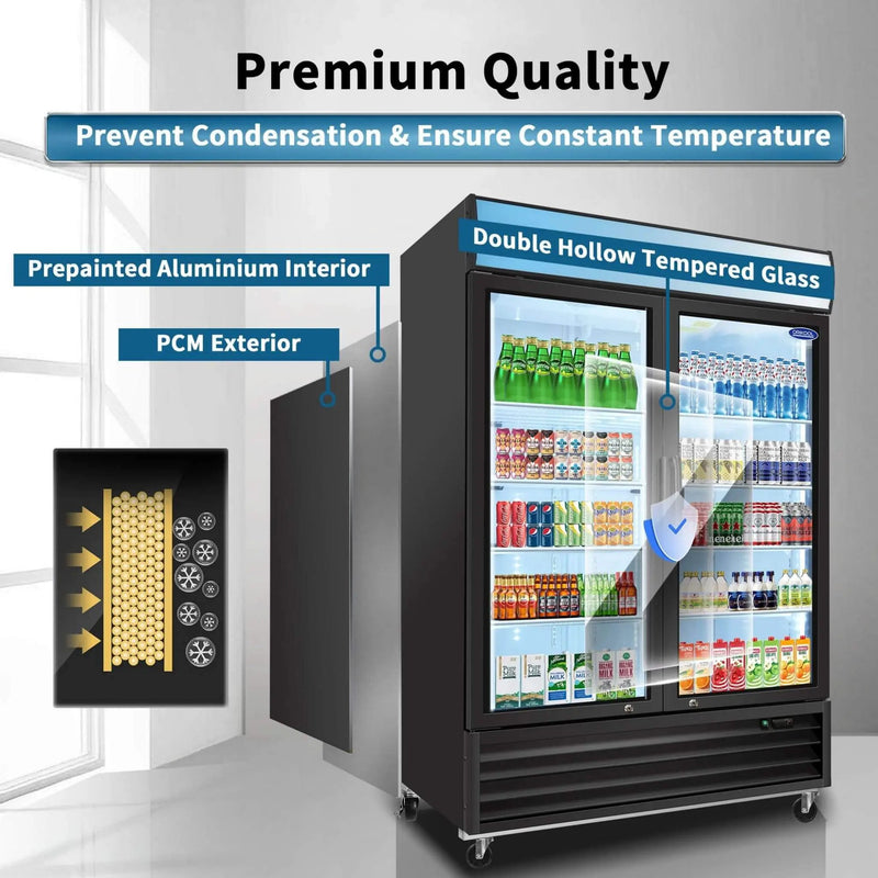 44.7 Cu.Ft Double-Door Commercial Display Merchandising Refrigerator (SAK54692) by SAKSBY WHOLESALE