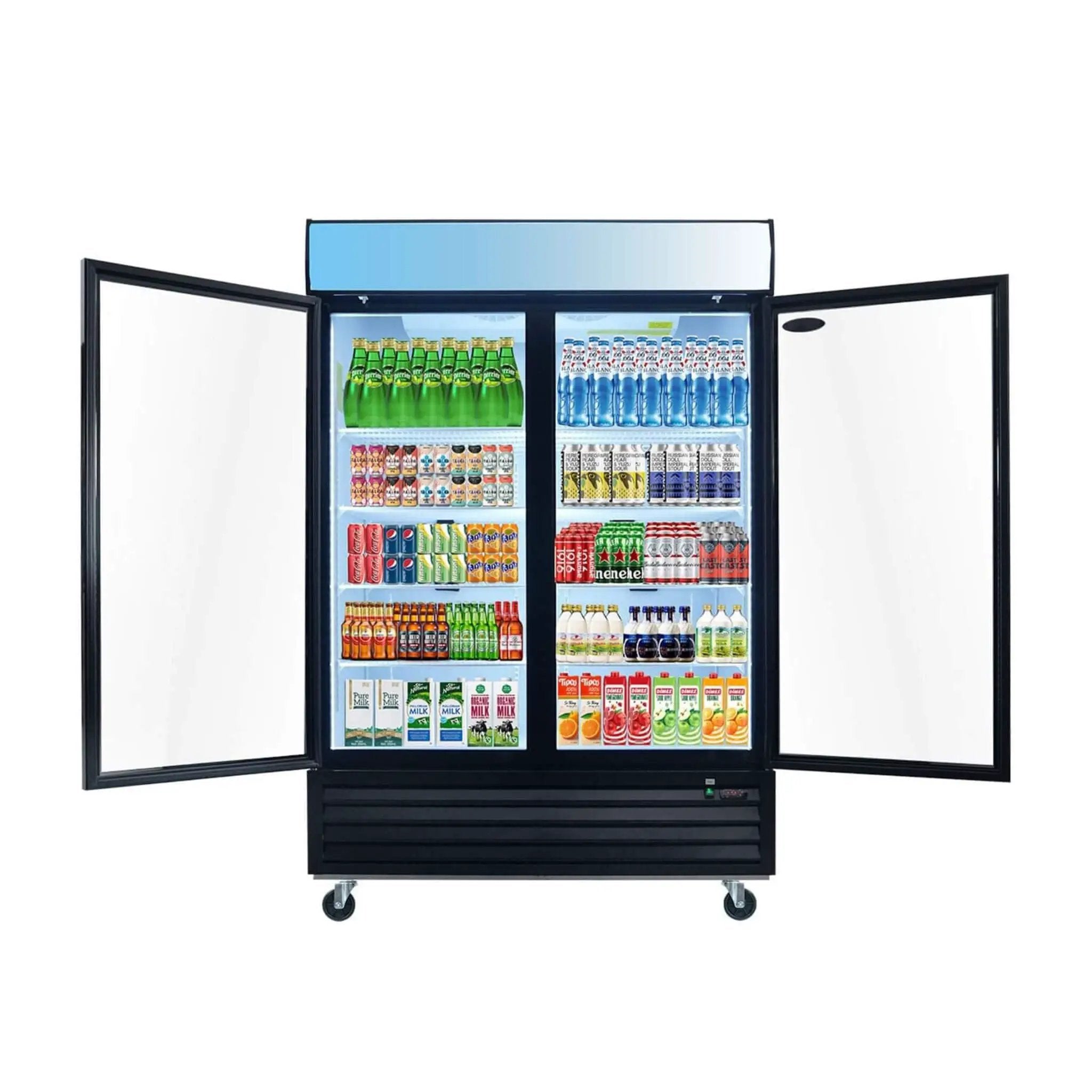 ◼️【 M 】 SEE SEE Store Super Big Boarder 44.7 Cu.Ft Double-Door Commercial Display Merchandising Refrigerator (