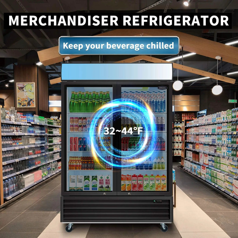 44.7 Cu.Ft Double-Door Commercial Display Merchandising Refrigerator (SAK54692) by SAKSBY WHOLESALE