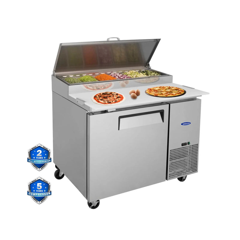 44-Inch Commercial Pizza Prep Table With Built-In 11 Cu.Ft Refrigerator (SAK09621) by SAKSBY WHOLESALE