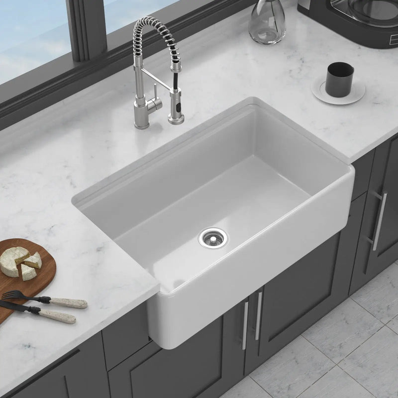 Single Bowl Kitchen Sink Workstation - White by HouseOfZazla