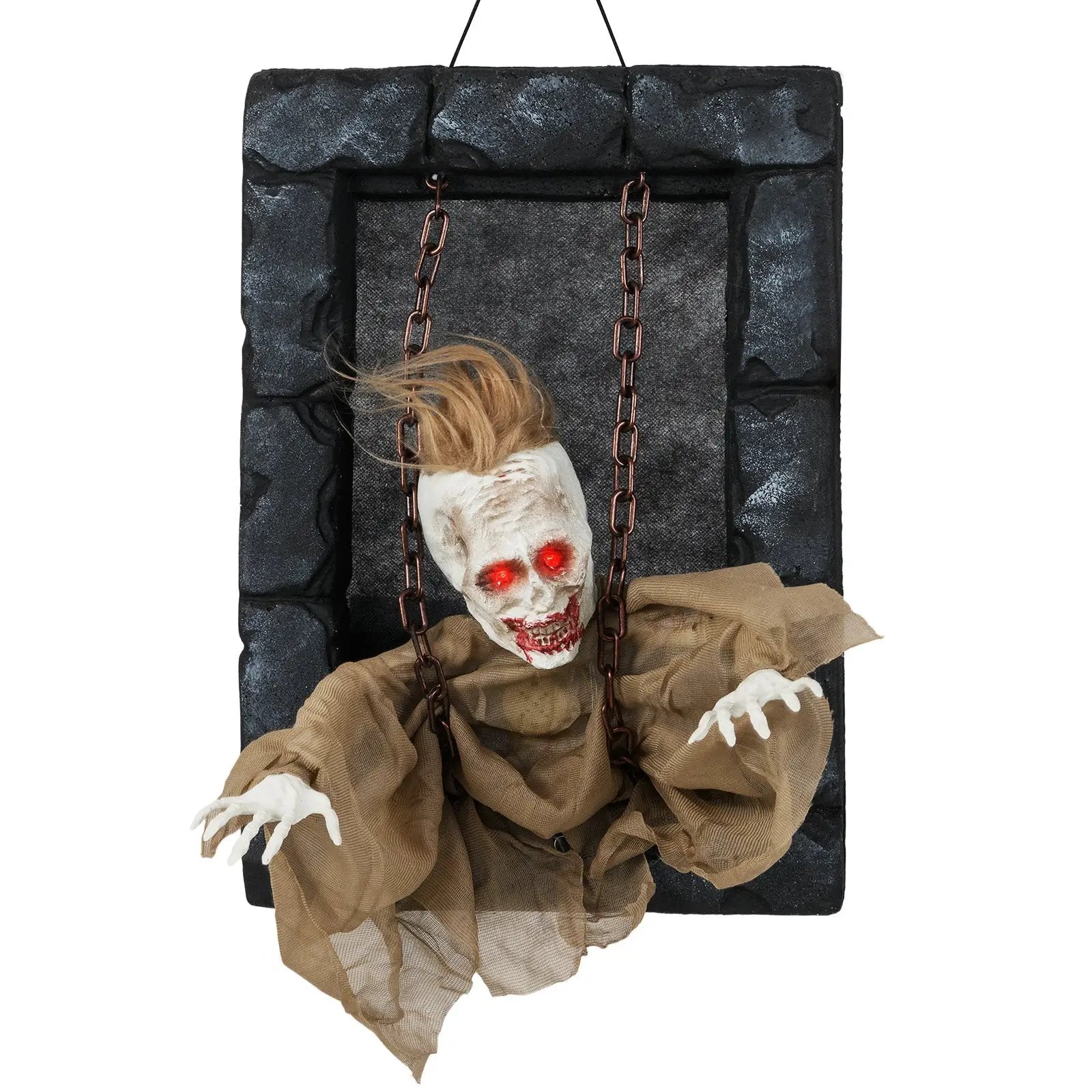 Halloween Hanging Animated Zombie Prisoner Decoration Sound-Activated by DirectDeals