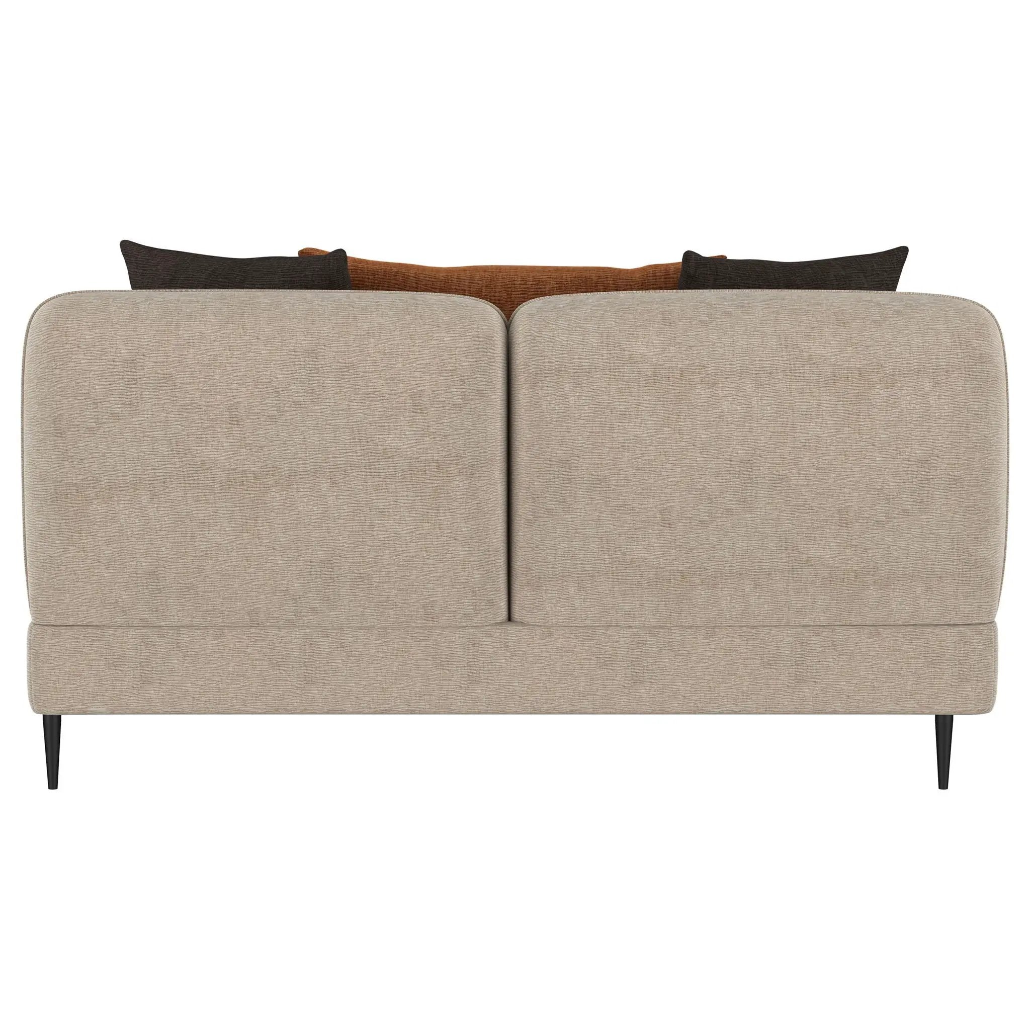Repley - Upholstered Sculpted Track Arm Loveseat - Beige