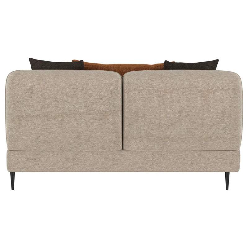 Repley - Upholstered Sculpted Track Arm Loveseat - Beige