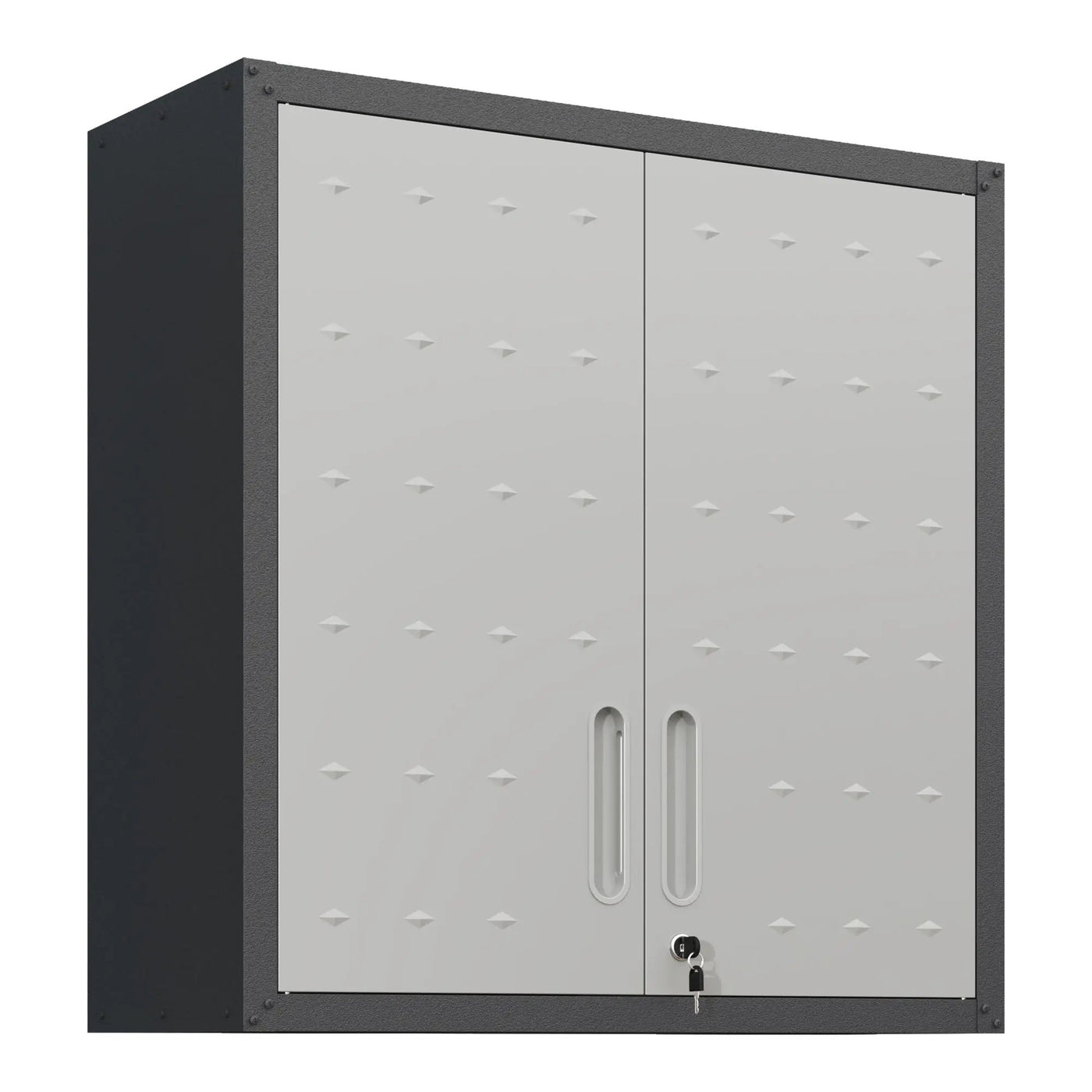 Metal Wall Mounted Tool Storage Cabinet With 2 Locking Doors, Adjustable Shelf, And Drawer by HouseOfZazla