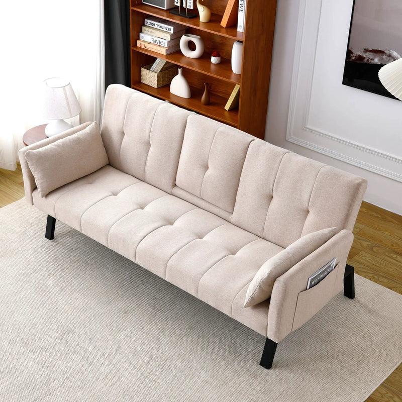Sofa Bed With Foldable Design And Cup Holder by HouseOfZazla