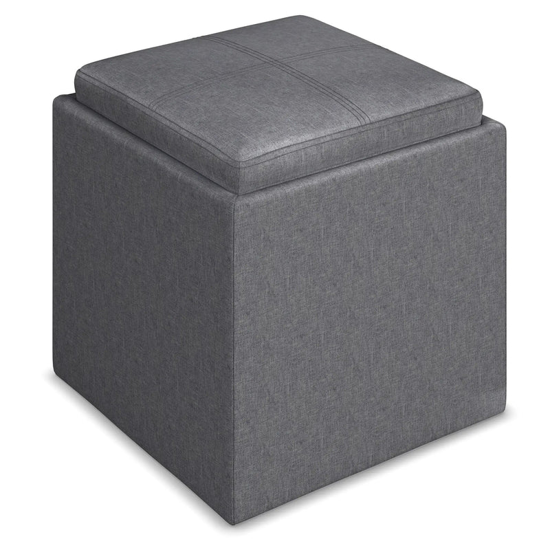 Rockwood - Upholstered Cube Storage Ottoman With Tray by Unique Piece Furniture