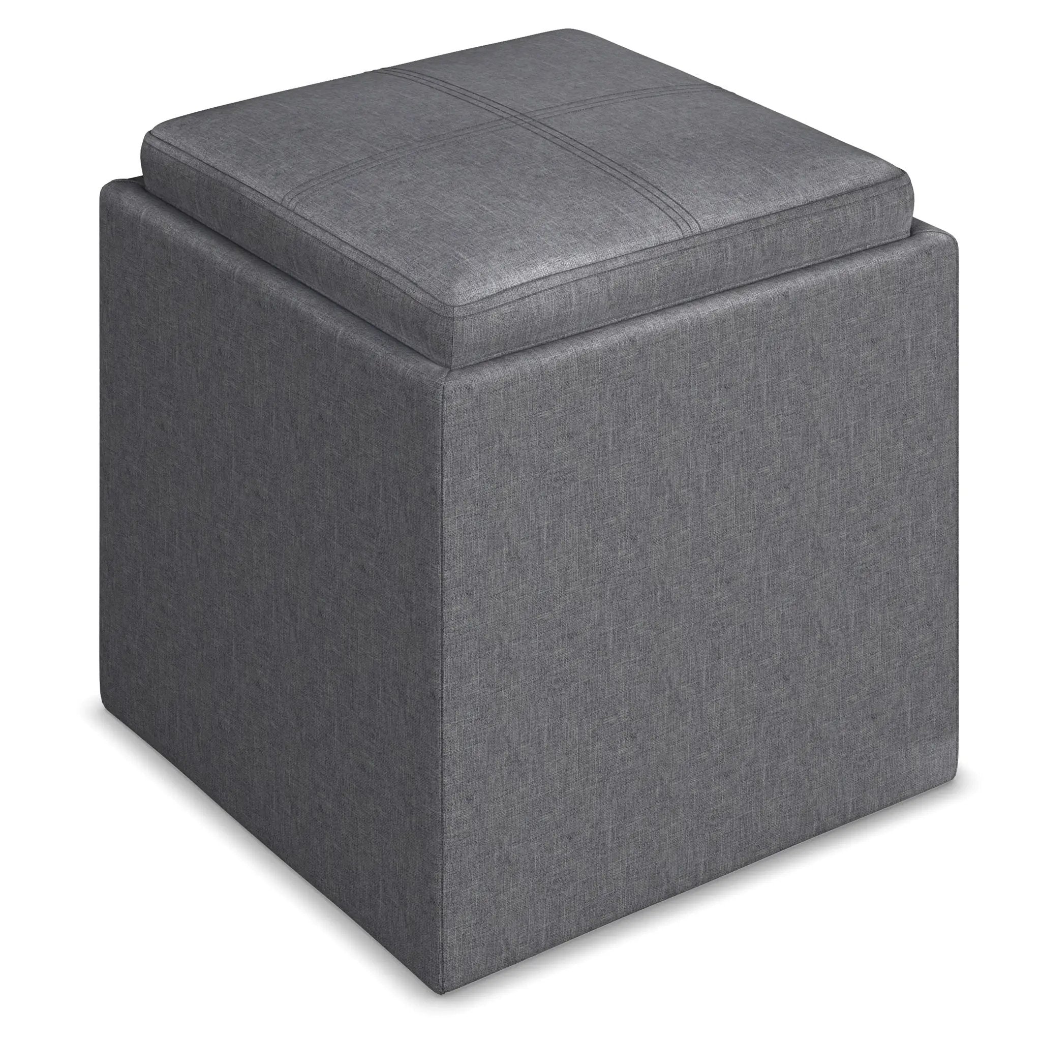 Rockwood - Upholstered Cube Storage Ottoman With Tray by Unique Piece Furniture