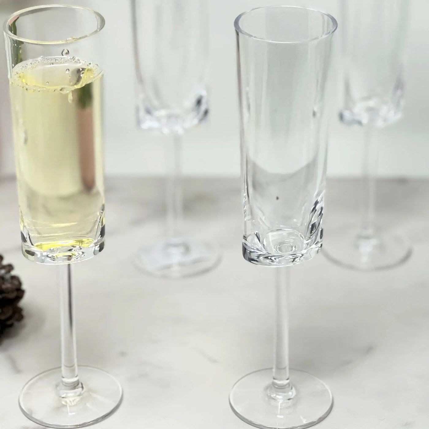 Oval Halo - Acrylic Champagne Flutes (Set of 4) by HouseOfZazla