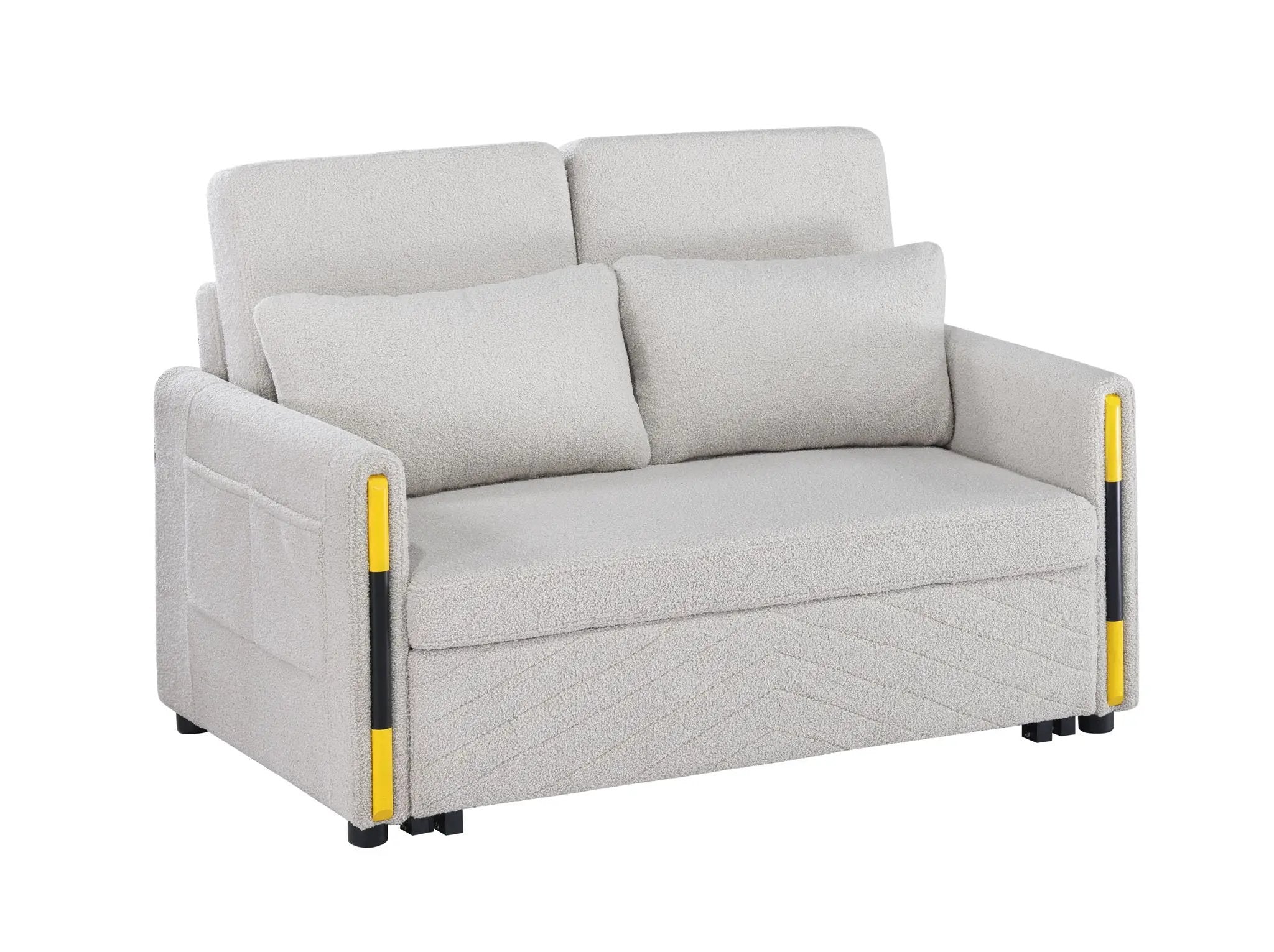 Percy - Teddy Sleeper Loveseat With Dual-Pull Sleeper Design