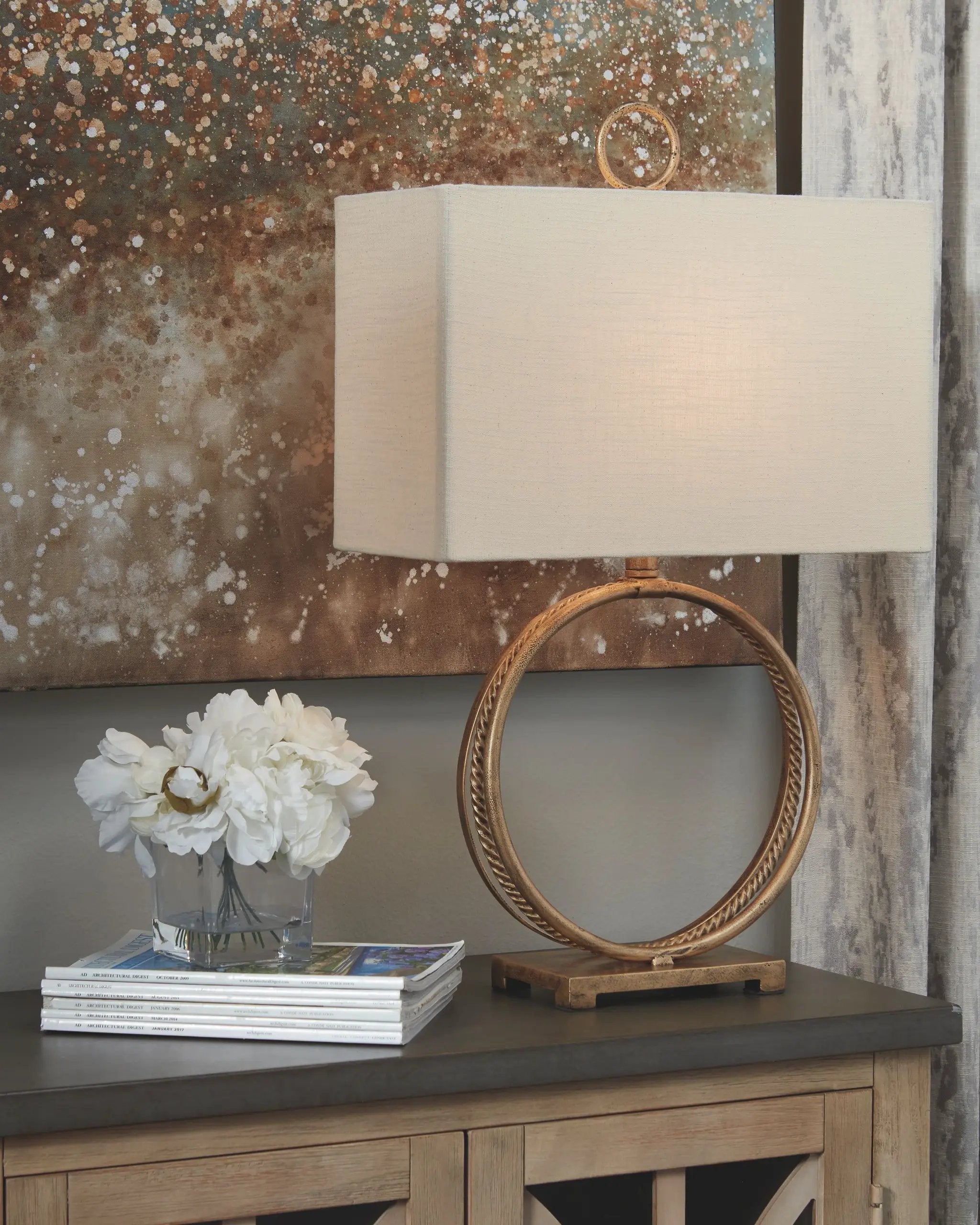 Mahala - Metal Table Lamp - Antique Gold Finish by Unique Piece Furniture