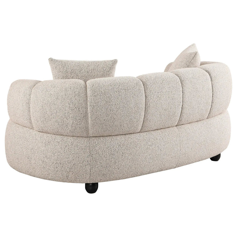 Whitney Contemporary Channel Tufted Boucle Upholstered Sofa Set by Unique Piece Furniture