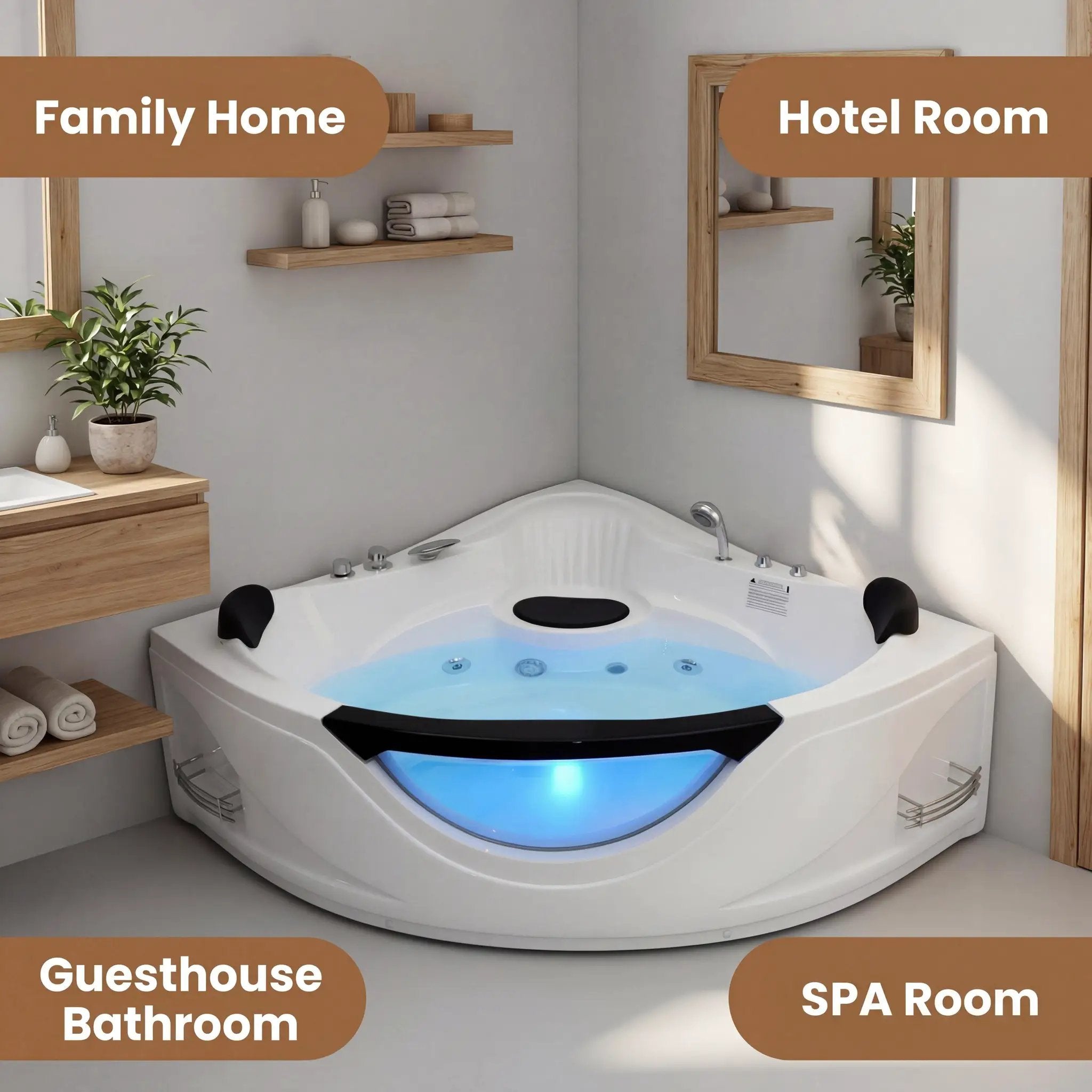 59" Corner Whirlpool Bathtub for 2-Person by HouseOfZazla