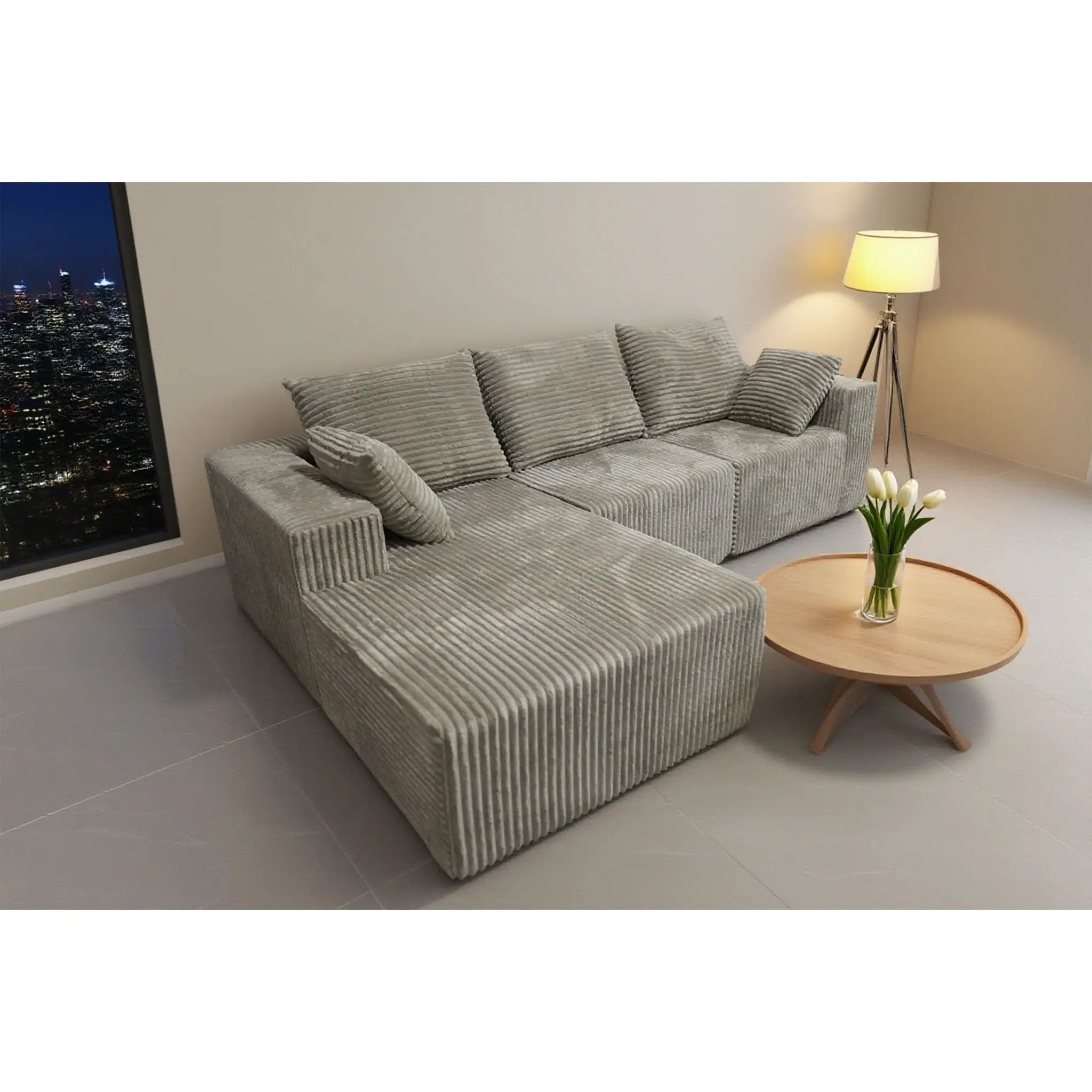 Corner Combination Sofa Sectional Couch With Soft Fabric by HouseOfZazla