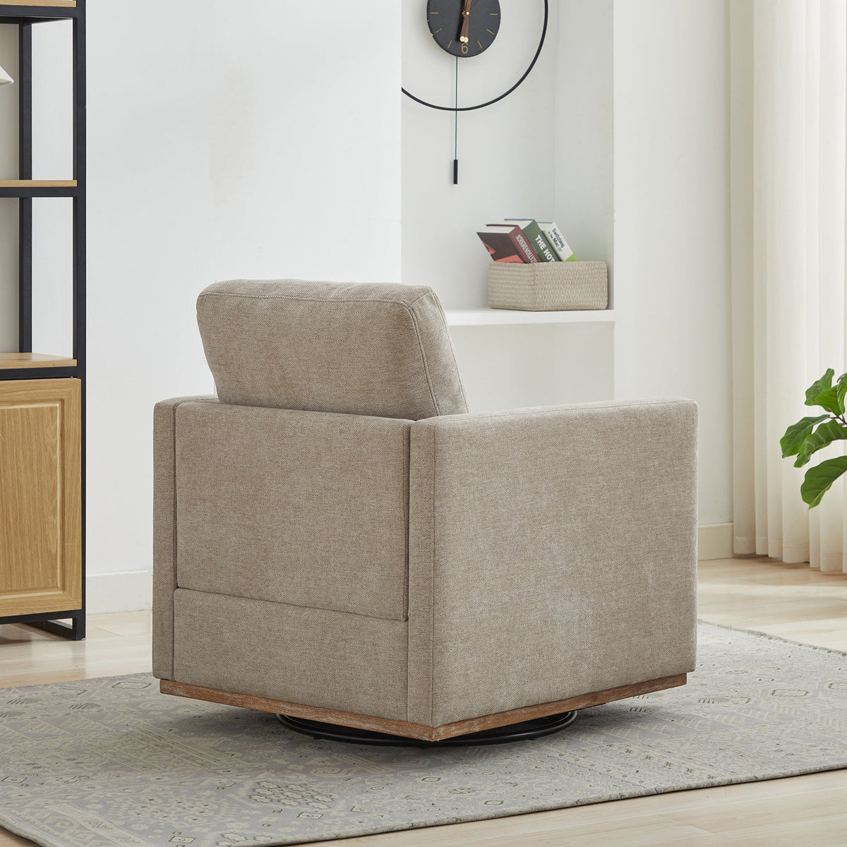 30.7"W Square Upholstered 360° Swivel Accent Chair, photo 8 of 10