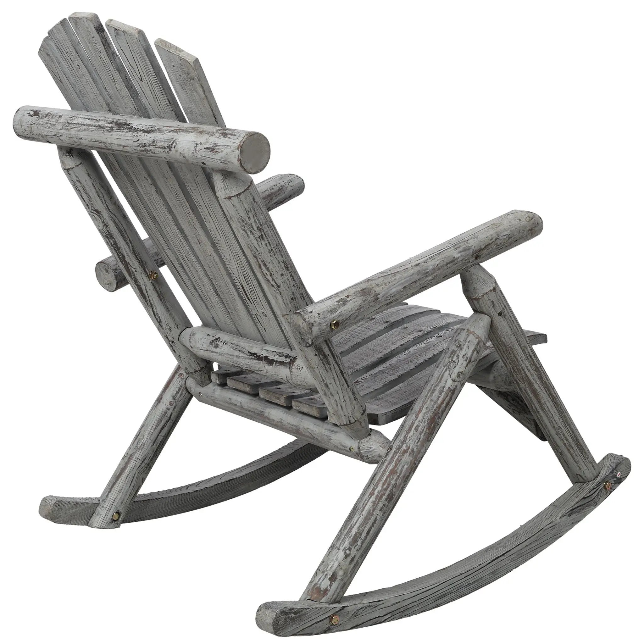 Durable Wooden Porch Rocker, Fir Log Rocking Chair by Unique Piece Furniture