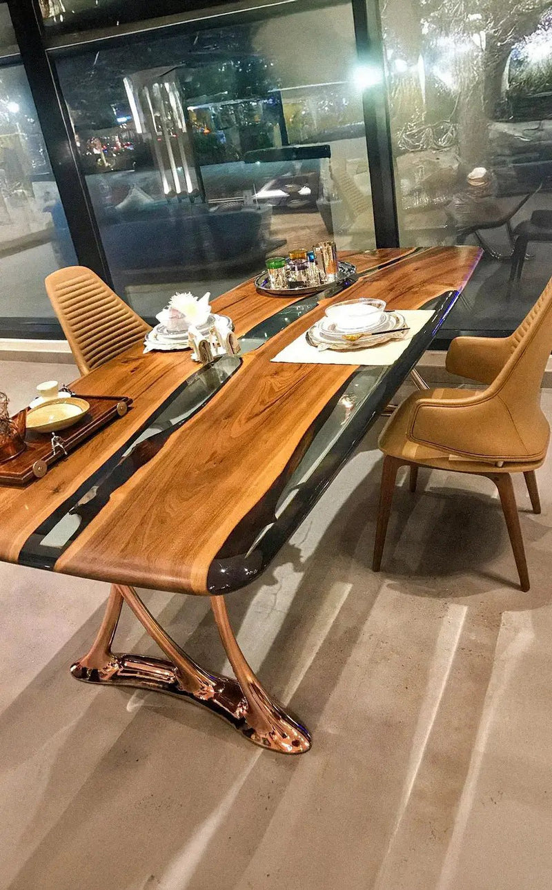 Custom Epoxy Resin Dining Room Table | Osso Dining Table by Gizz