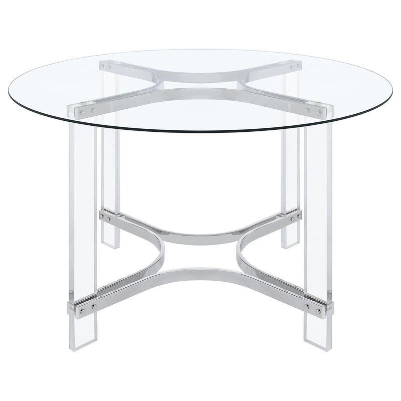 Uptown - 5 Piece Round Dining Set - Chrome