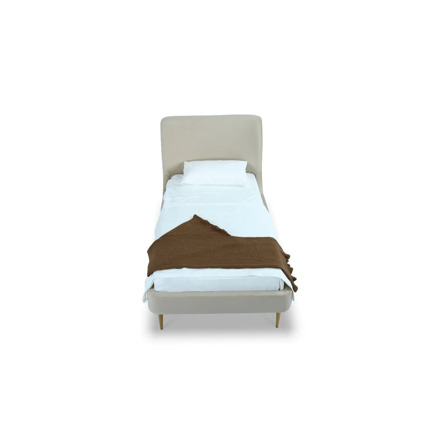 Mid-Century Modern Upholstered Bed With Curved Headboard by HouseOfZazla