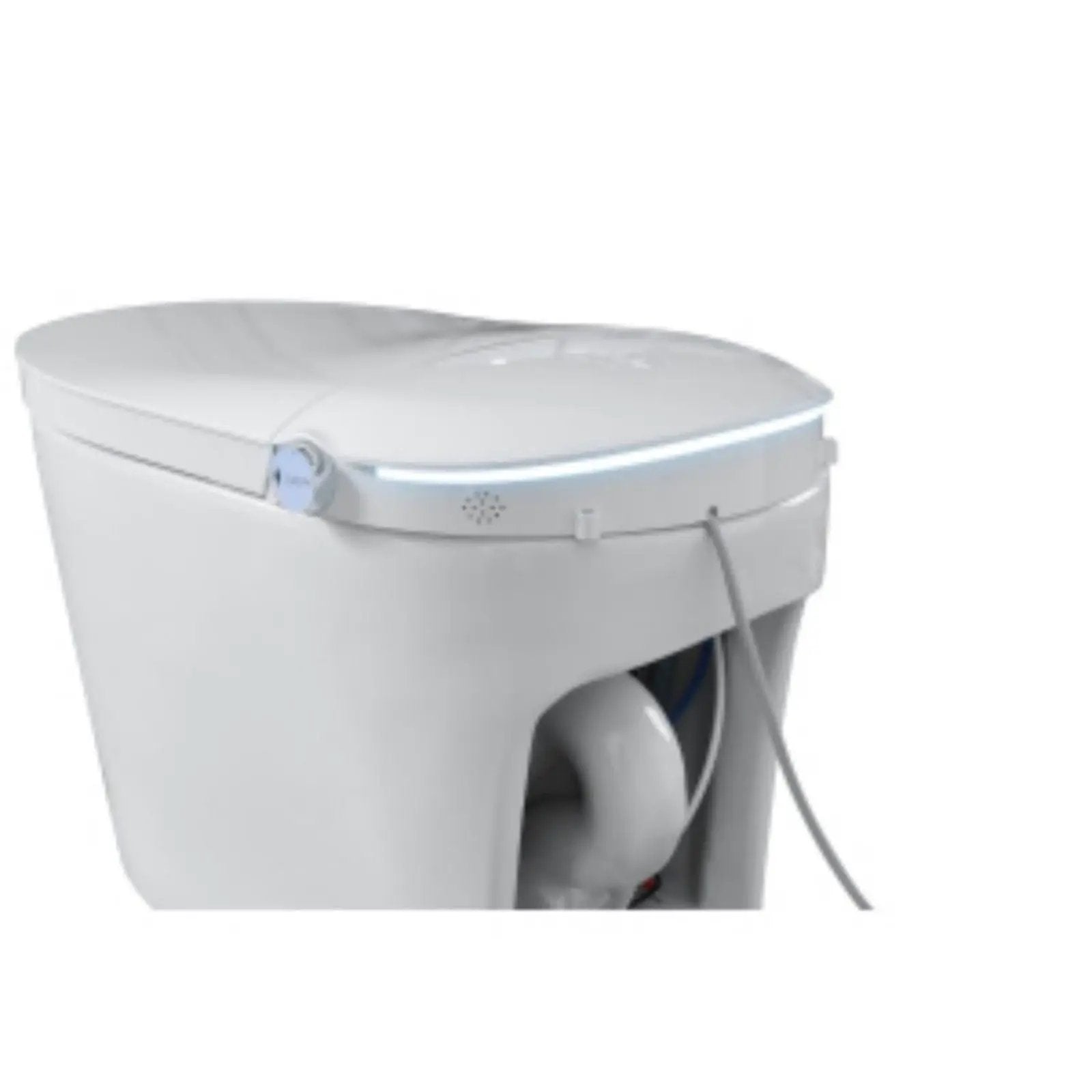 Tankless Smart Toilet With Bidet Built In, 1 Piece, Auto Flush, Auto Open / Close, Heated Seat, Bubble Wash, Warm Water And Dry, Adjustable Temp, Remote Control Side Know - White by HouseOfZazla