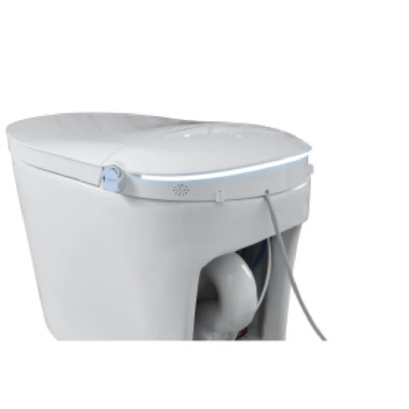 Tankless Smart Toilet With Bidet Built In, 1 Piece, Auto Flush, Auto Open / Close, Heated Seat, Bubble Wash, Warm Water And Dry, Adjustable Temp, Remote Control Side Know - White by HouseOfZazla