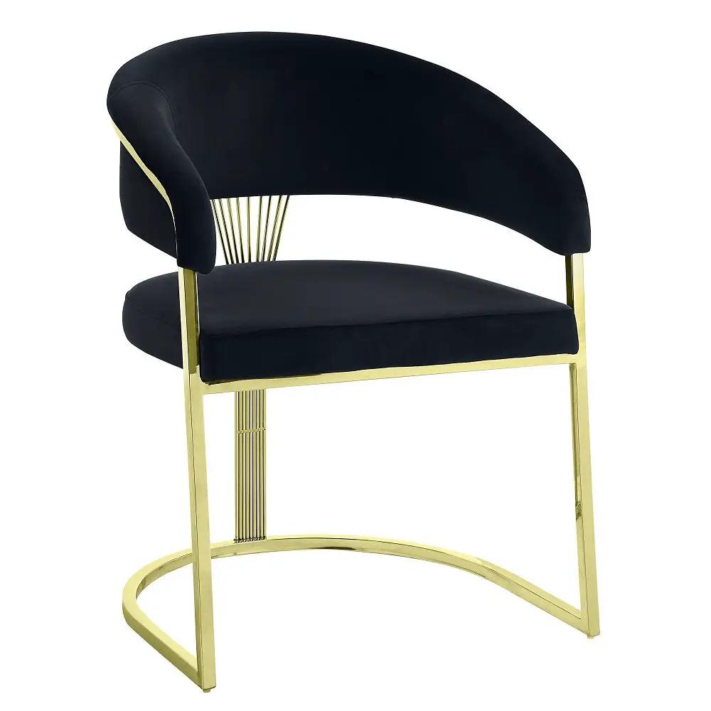 Fallon - Side Chair - Black Velvet & Mirrored Gold by Unique Piece Furniture