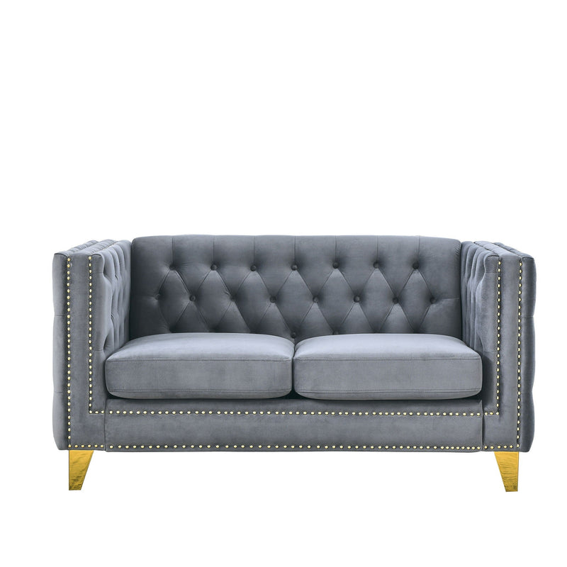 Upholstered Couch Sofa With Button Tufting For Living Room by HouseOfZazla