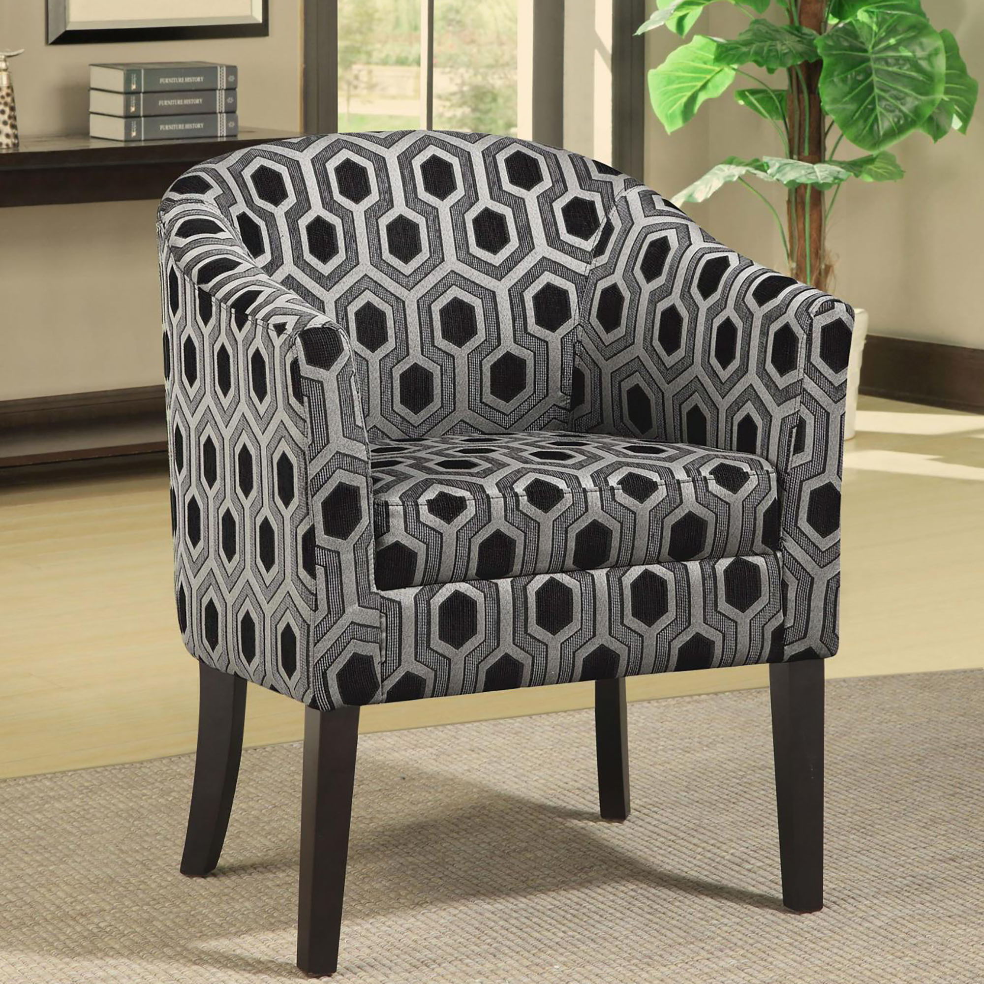 Barrel Back Accent Chair - Gray by HouseOfZazla
