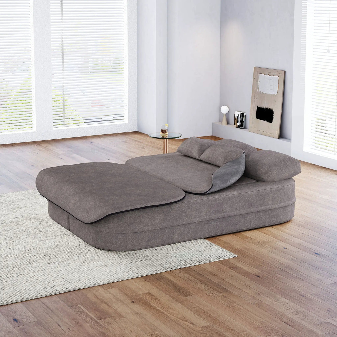 2 In 1 Foldable Sofa Bed With Multi Functional Blanket, Floor Lounge Sofa by HouseOfZazla