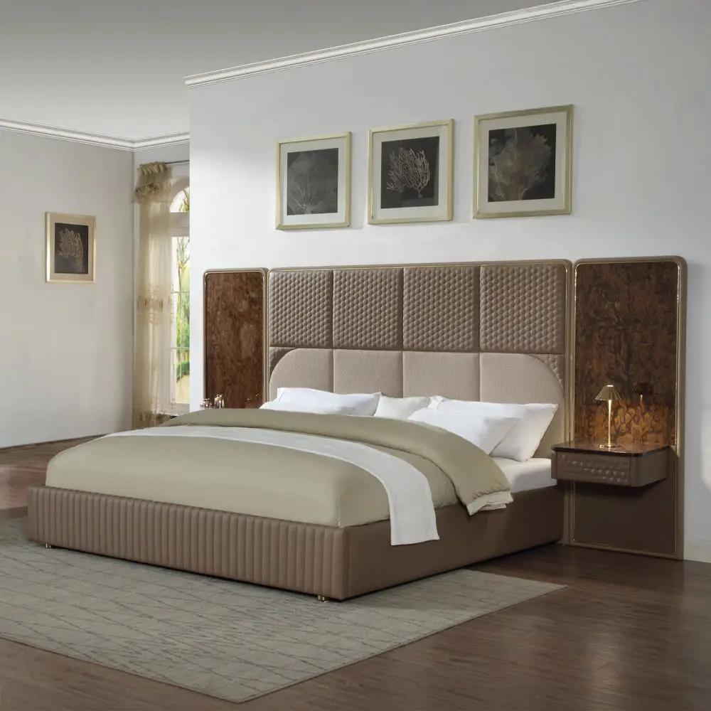 Marcelino - Eastern King Bed - Brown & Beige by Unique Piece Furniture