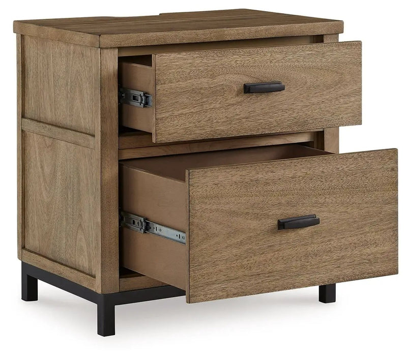 Tomtyn - Two Drawer Night Stand - Light Brown by Unique Piece Furniture