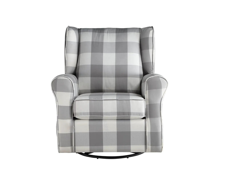 Patli Glider Chair With Swivel - Gray / White by HouseOfZazla