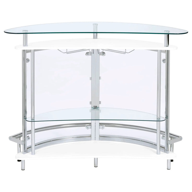 Amarillo Freestanding Glass Top Home Bar Wine Cabinet White by Unique Piece Furniture