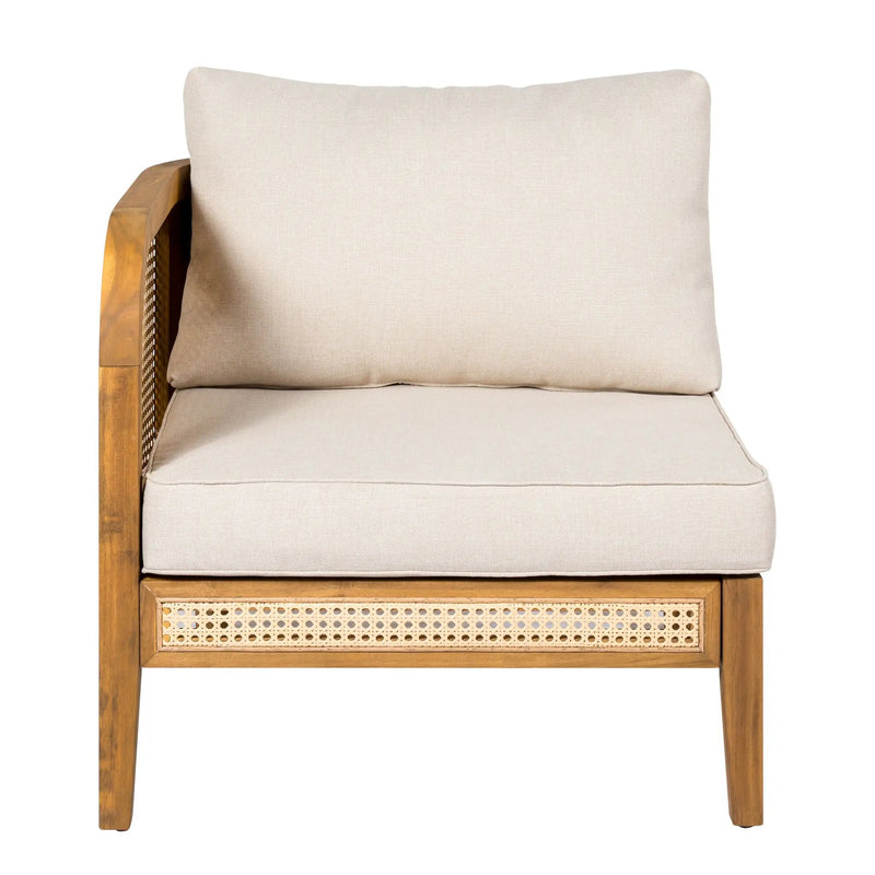 Kirkby Outdoor 5 Seater V-Shaped Acacia Wood Sofa by HouseOfZazla