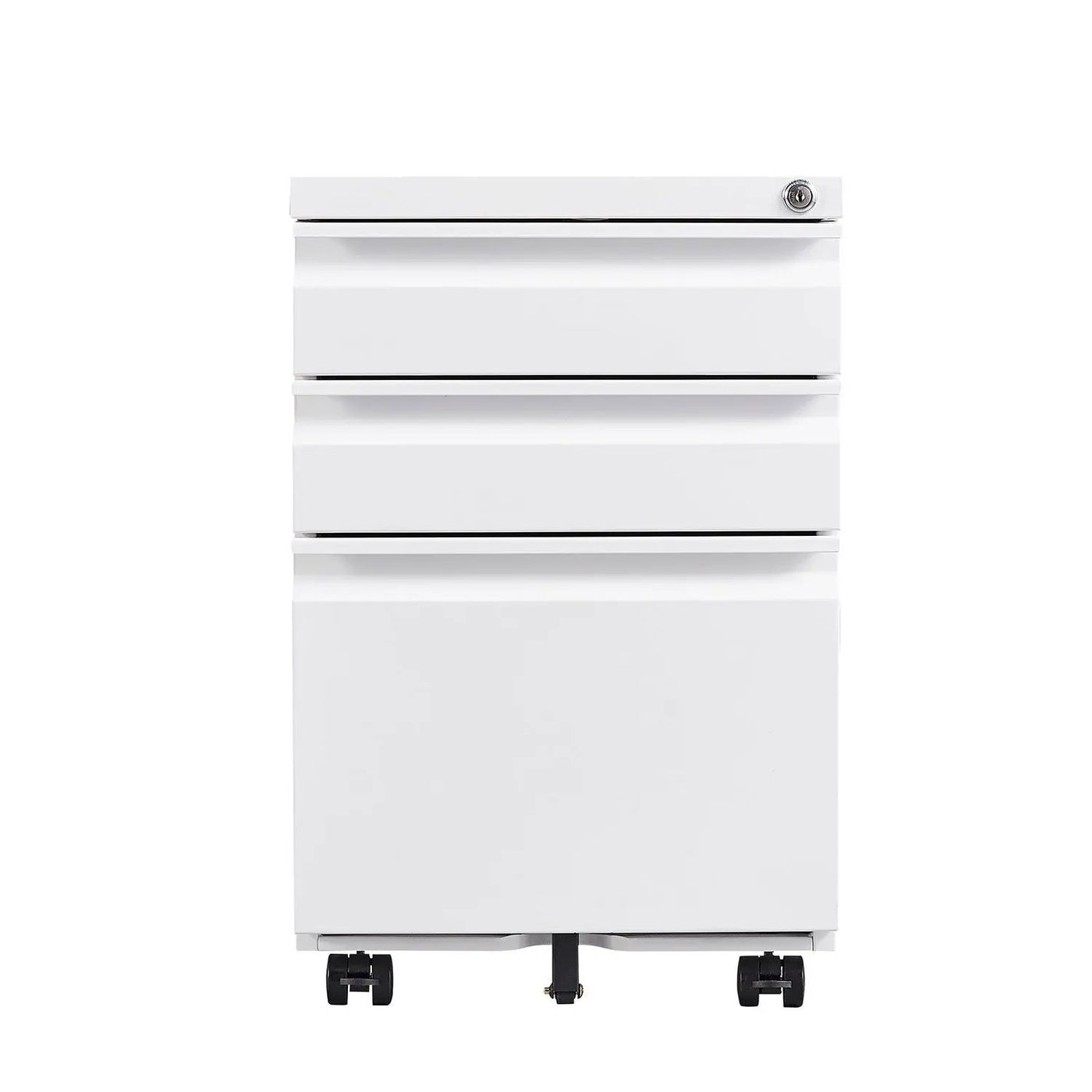 Contemporary 3 Drawer Mobile Filing Cabinet With Lock, Metal Office Storage For Legal / Letter Size by Unique Piece Furniture