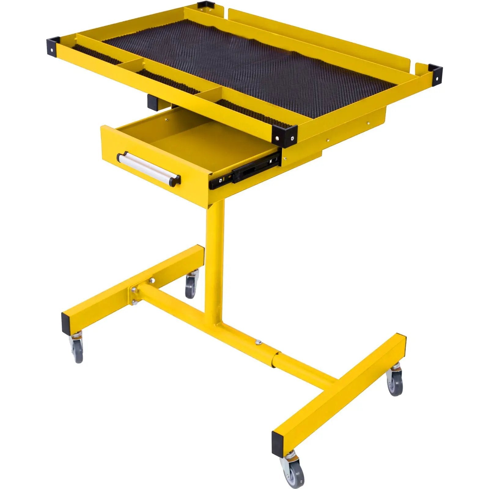 Adjustable Tear Down Work Table With Drawer For Garages, Repair Shops, And Diy, Portable, (4) 2.5" Swivel Casters, 220 Pound Capacity, Rubber Corners, Heavy Duty Steel by HouseOfZazla