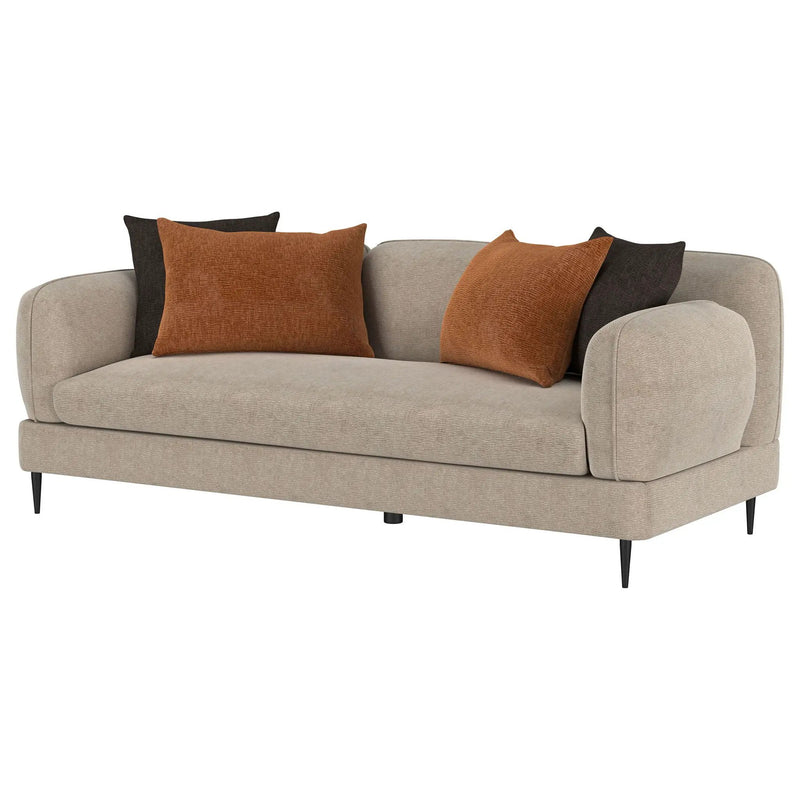 Jade Chenille Upholstered Sculpted Track Arm Sofa Latte by Unique Piece Furniture