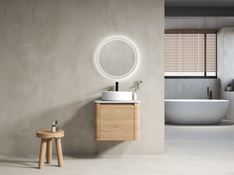 24" Wall-Mounted Bathroom Vanity With Ceramic Art Sink & Soft-Close Door by HouseOfZazla