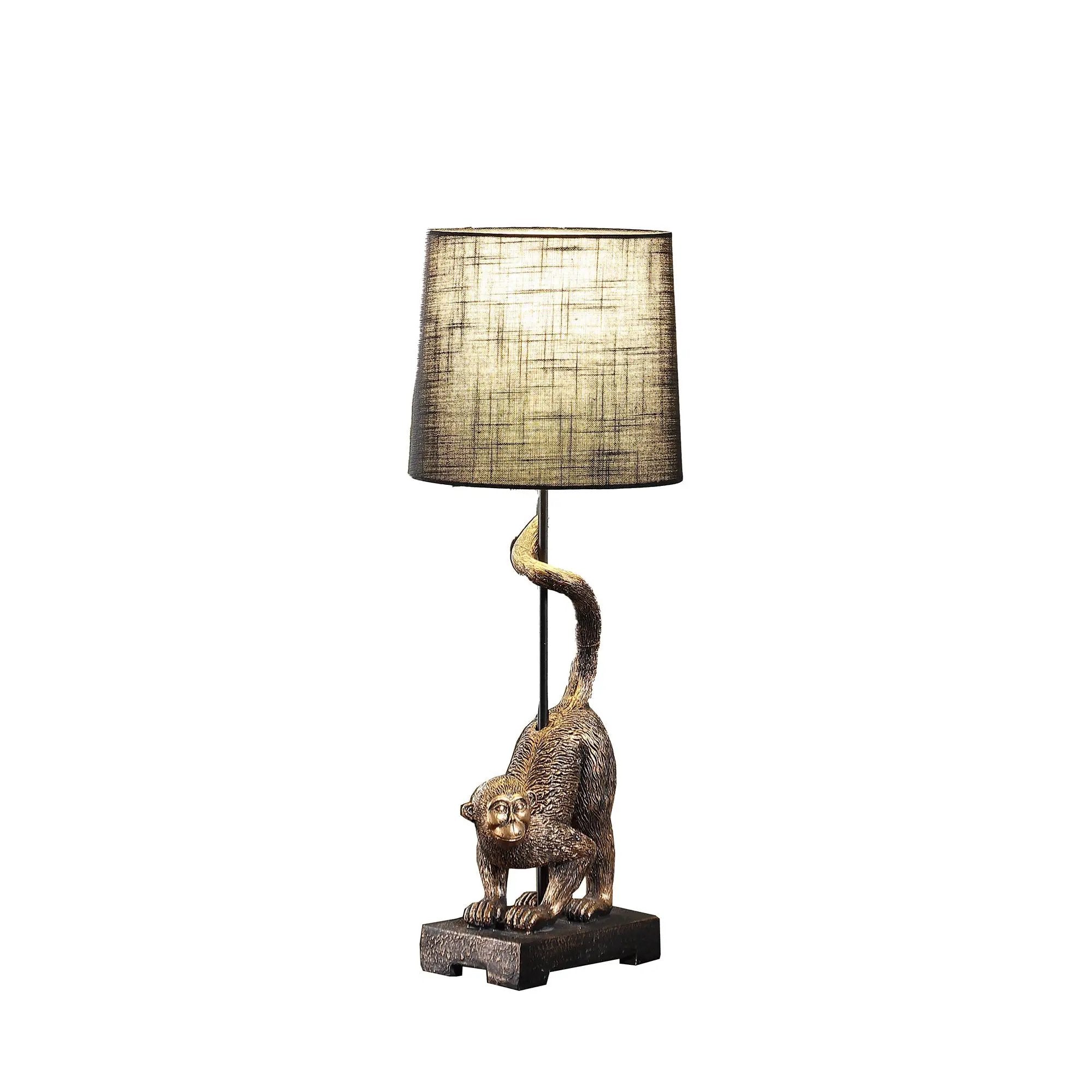 24" Wildlife Old World Antique Bronze Capuchin Monkey Table Lamp by HouseOfZazla