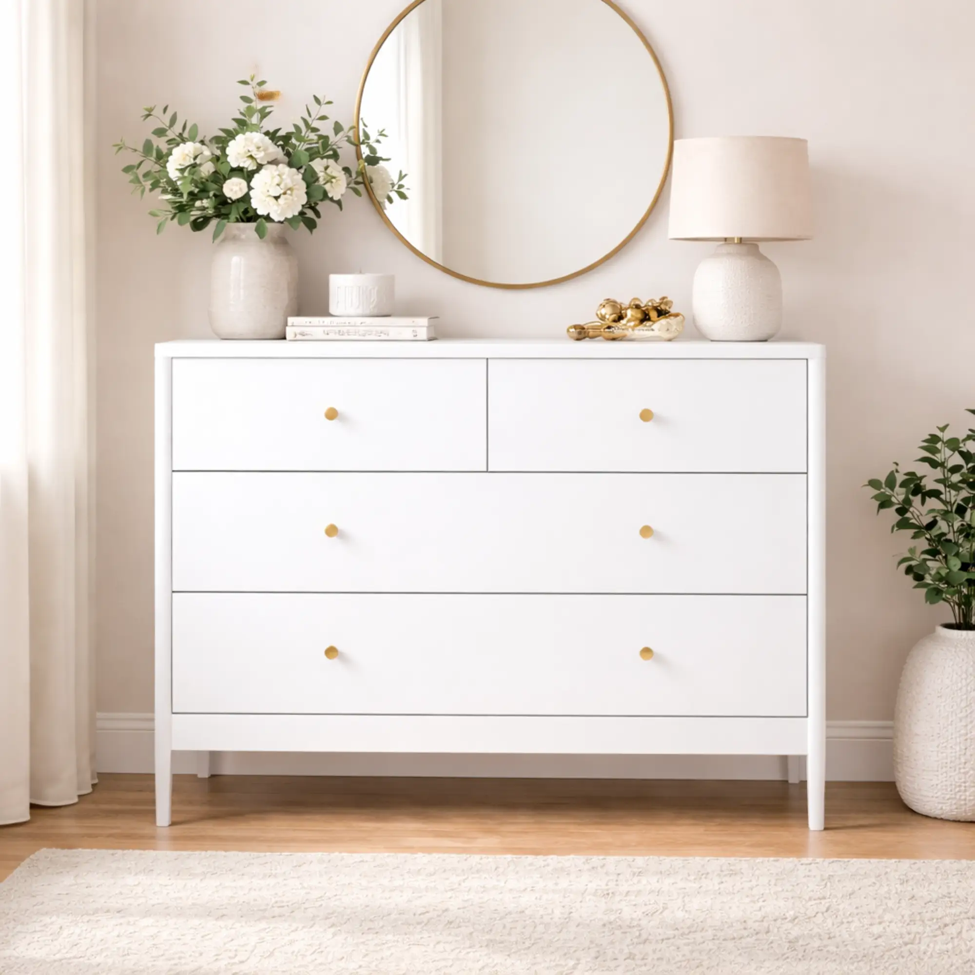 White 4-Drawer Kids Dresser by HouseOfZazla