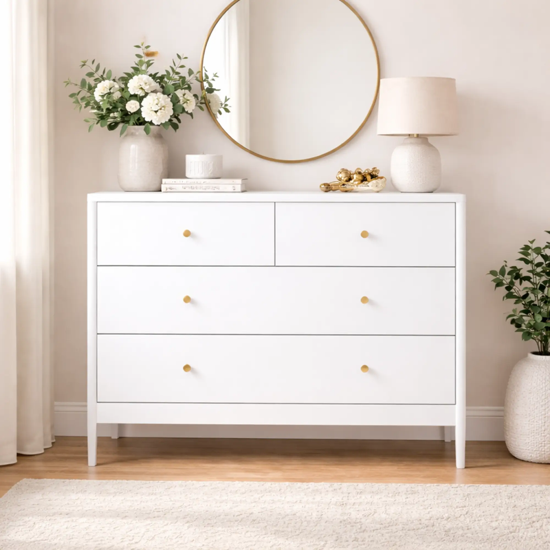 White 4-Drawer Kids Dresser by HouseOfZazla