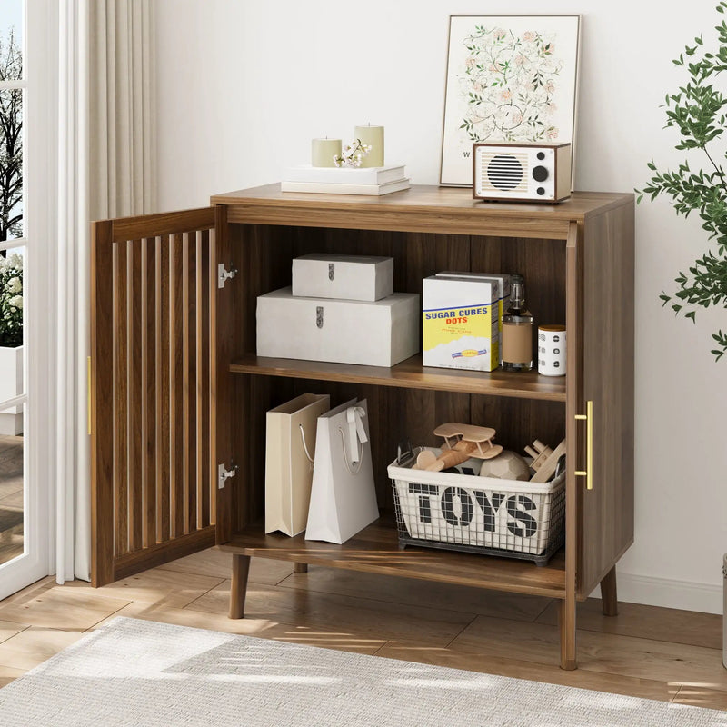 Grille Striped Sideboard Buffet Cabinet With Storage by Unique Piece Furniture