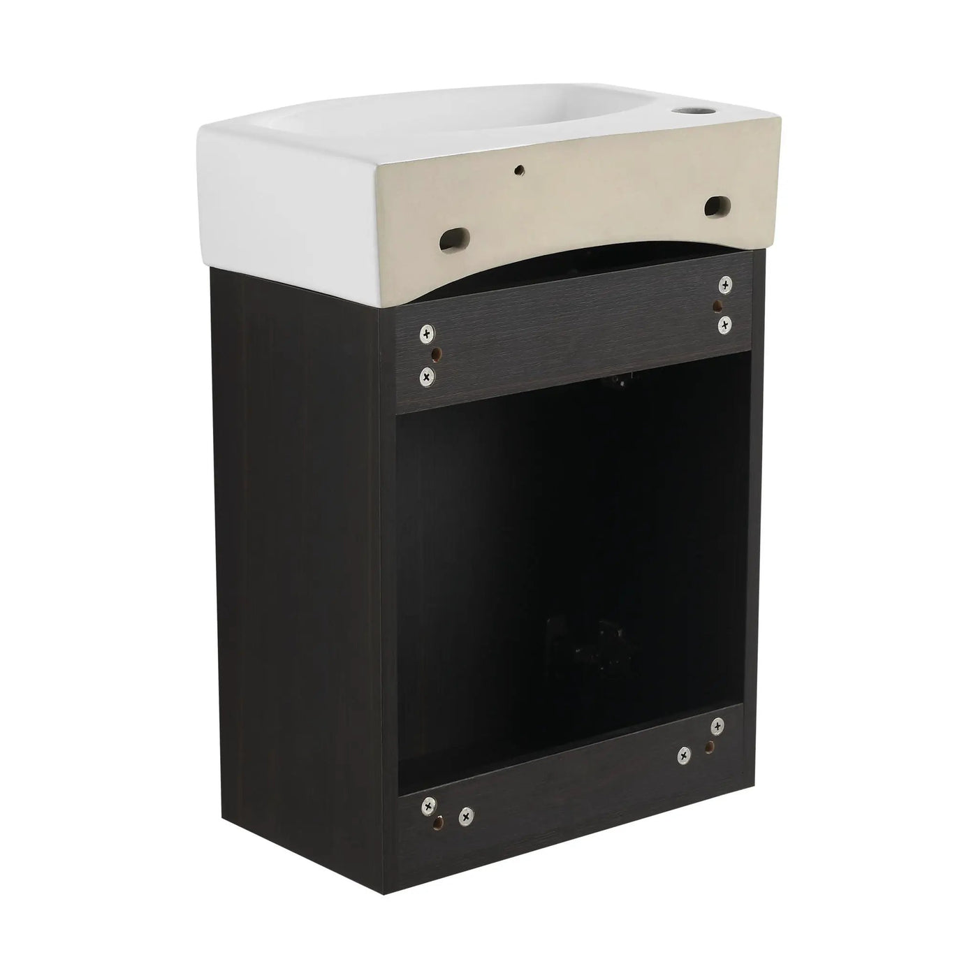Modern Bathroom Vanity With Ceramic Basin, Wall Mounted Floating Sink Combo, Storage Cabinet by HouseOfZazla