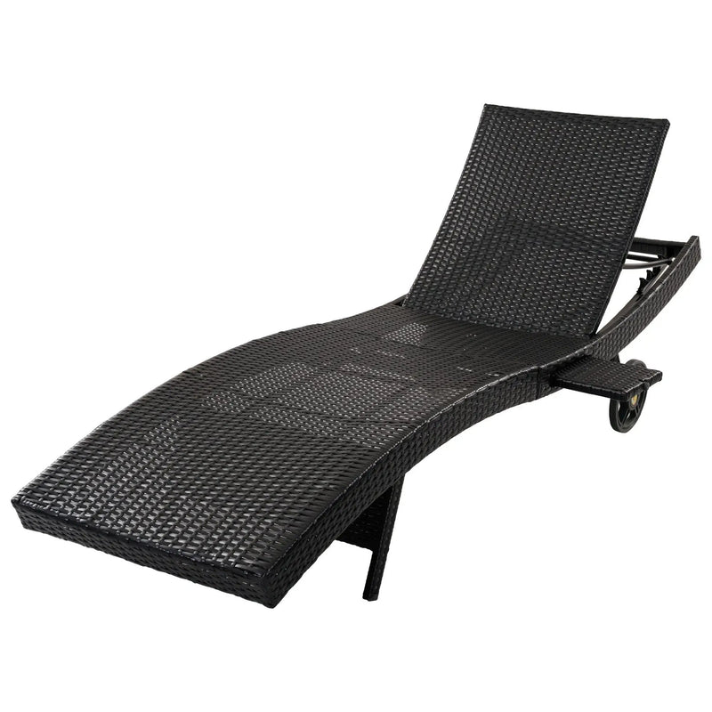 K&K 80'' Patio Wicker Chaise Lounge Chairs Set of 2 by HouseOfZazla